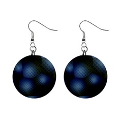 Fractal Rendering Background Green Mini Button Earrings