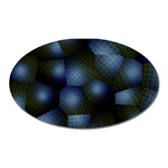 Fractal Rendering Background Green Oval Magnet by Pakrebo