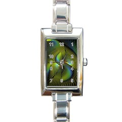 Fractal Abstract Design Fractal Art Rectangle Italian Charm Watch by Pakrebo