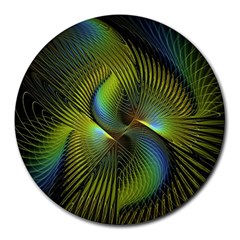 Fractal Abstract Design Fractal Art Round Mousepads by Pakrebo