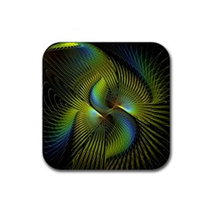 Fractal Abstract Design Fractal Art Rubber Coaster (square) 