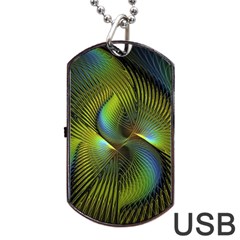 Fractal Abstract Design Fractal Art Dog Tag Usb Flash (one Side) by Pakrebo