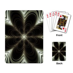 Fractal Silver Waves Texture Playing Cards Single Design by Pakrebo