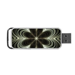 Fractal Silver Waves Texture Portable Usb Flash (one Side) by Pakrebo