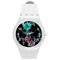 Fractal Colorful Abstract Aesthetic Round Plastic Sport Watch (m) by Pakrebo