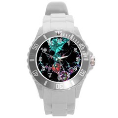 Fractal Colorful Abstract Aesthetic Round Plastic Sport Watch (l) by Pakrebo