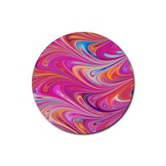 Seamless Digital Tile Texture Rubber Round Coaster (4 Pack)  by Pakrebo