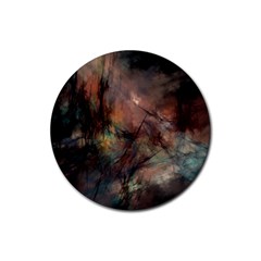 Abstract Fractal Digital Backdrop Rubber Coaster (round)  by Pakrebo