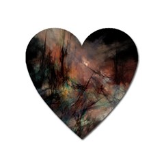 Abstract Fractal Digital Backdrop Heart Magnet by Pakrebo