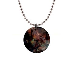 Abstract Fractal Digital Backdrop 1  Button Necklace by Pakrebo