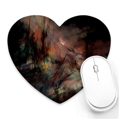 Abstract Fractal Digital Backdrop Heart Mousepads by Pakrebo