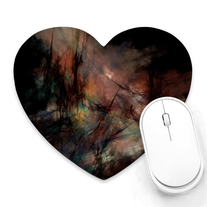 Abstract Fractal Digital Backdrop Heart Mousepads