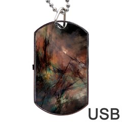 Abstract Fractal Digital Backdrop Dog Tag Usb Flash (two Sides) by Pakrebo