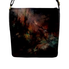 Abstract Fractal Digital Backdrop Flap Closure Messenger Bag (l) by Pakrebo