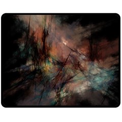 Abstract Fractal Digital Backdrop Double Sided Fleece Blanket (medium)  by Pakrebo