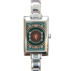 Ornament Circle Picture Colorful Rectangle Italian Charm Watch by Pakrebo