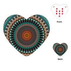 Ornament Circle Picture Colorful Playing Cards (heart) by Pakrebo