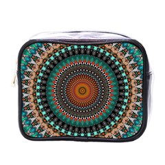 Ornament Circle Picture Colorful Mini Toiletries Bag (one Side) by Pakrebo