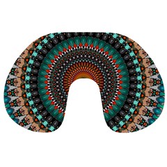 Ornament Circle Picture Colorful Travel Neck Pillows by Pakrebo