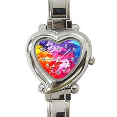 Abstract Art Background Paint Heart Italian Charm Watch by Pakrebo