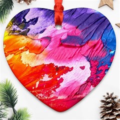 Abstract Art Background Paint Heart Ornament (two Sides) by Pakrebo