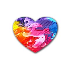 Abstract Art Background Paint Heart Coaster (4 Pack)  by Pakrebo