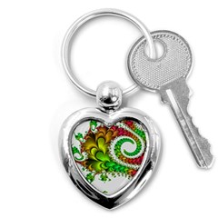 Fractal Abstract Aesthetic Pattern Key Chains (heart)  by Pakrebo