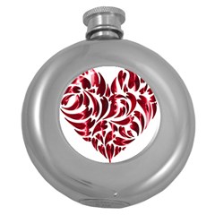 Abstract Geometric Art Fractal Round Hip Flask (5 Oz) by Pakrebo