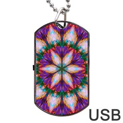 Seamless Abstract Colorful Tile Dog Tag Usb Flash (one Side) by Pakrebo