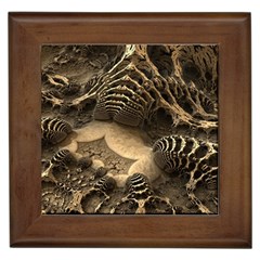 Fractal Bones Cave Fossil Render Framed Tiles by Pakrebo