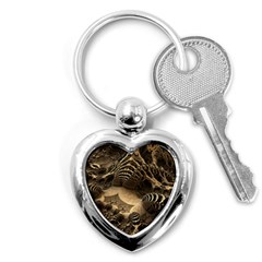 Fractal Bones Cave Fossil Render Key Chains (heart)  by Pakrebo