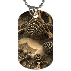 Fractal Bones Cave Fossil Render Dog Tag (one Side) by Pakrebo