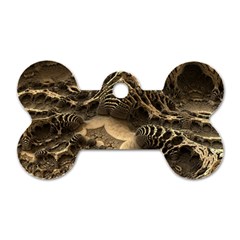 Fractal Bones Cave Fossil Render Dog Tag Bone (two Sides) by Pakrebo