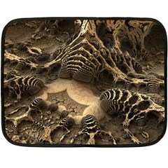 Fractal Bones Cave Fossil Render Fleece Blanket (mini) by Pakrebo