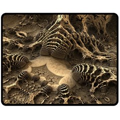 Fractal Bones Cave Fossil Render Fleece Blanket (medium) 