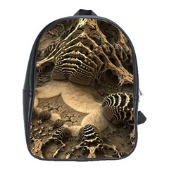 Fractal Bones Cave Fossil Render School Bag (xl) by Pakrebo