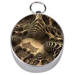 Fractal Bones Cave Fossil Render Silver Compasses by Pakrebo