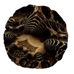 Fractal Bones Cave Fossil Render Large 18  Premium Flano Round Cushions by Pakrebo