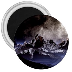 Mountains Moon Earth Space 3  Magnets by Pakrebo