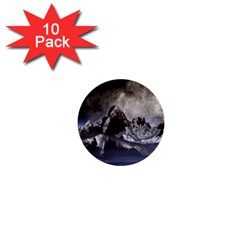 Mountains Moon Earth Space 1  Mini Buttons (10 pack) 