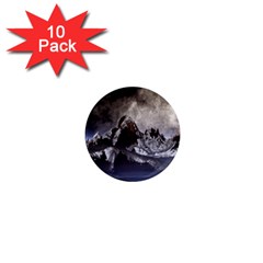 Mountains Moon Earth Space 1  Mini Magnet (10 pack) 