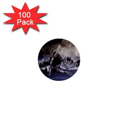 Mountains Moon Earth Space 1  Mini Buttons (100 pack) 