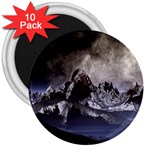 Mountains Moon Earth Space 3  Magnets (10 pack)  Front