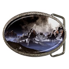 Mountains Moon Earth Space Belt Buckles