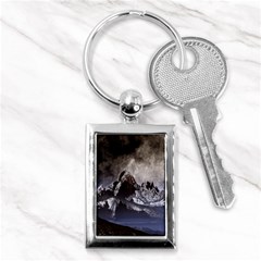 Mountains Moon Earth Space Key Chains (rectangle)  by Pakrebo