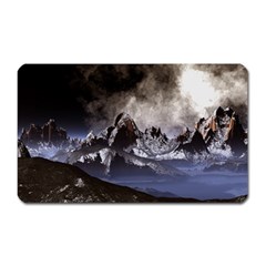 Mountains Moon Earth Space Magnet (Rectangular)