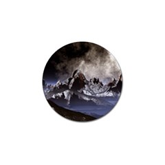 Mountains Moon Earth Space Golf Ball Marker