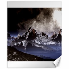 Mountains Moon Earth Space Canvas 16  x 20 