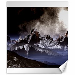 Mountains Moon Earth Space Canvas 20  x 24 