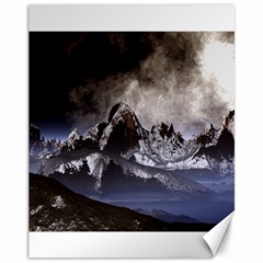 Mountains Moon Earth Space Canvas 11  x 14 